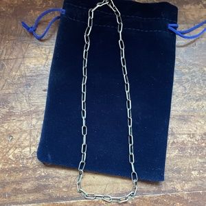 Silver paperclip link necklace, 18 1/2 inches